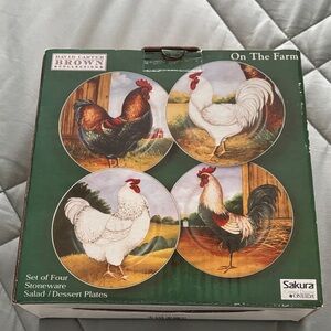 *NEW* On the Farm Sakura by Oneida David Carter Brown Plates